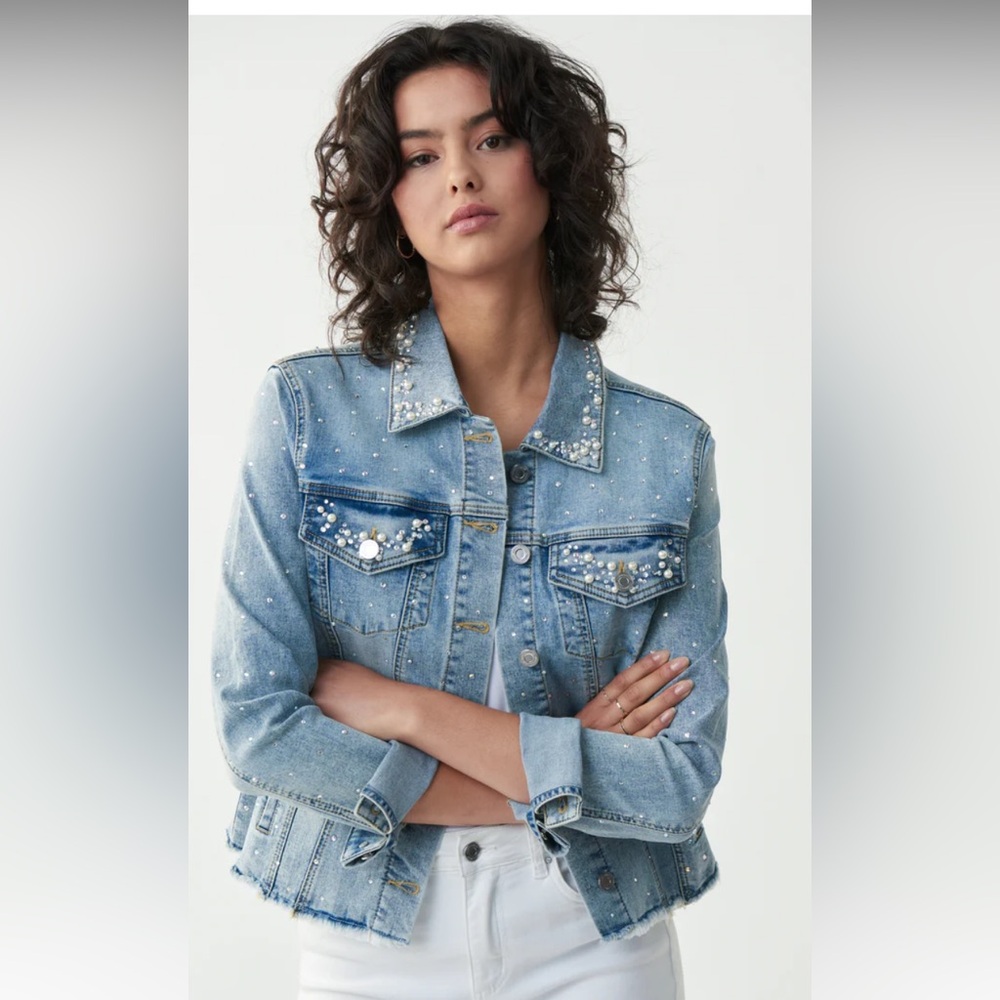 Joseph Ribkoff Denim Embellished Jacket